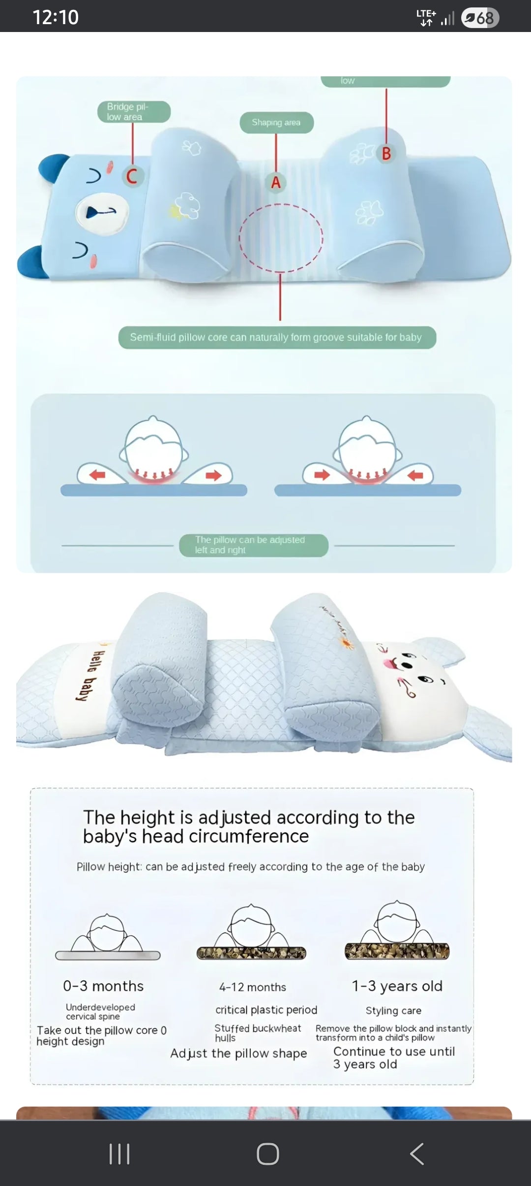 Baby Head Shaping Pillow